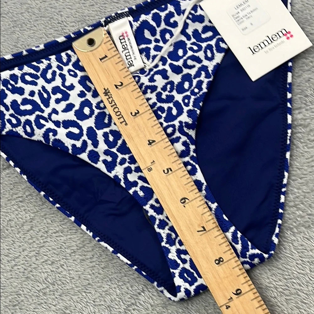 NEW LemLem S Halima String‎ Bikini Bottom Navy Blue Animal Print